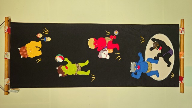 古布押絵タぺ・鬼の子遊戯図