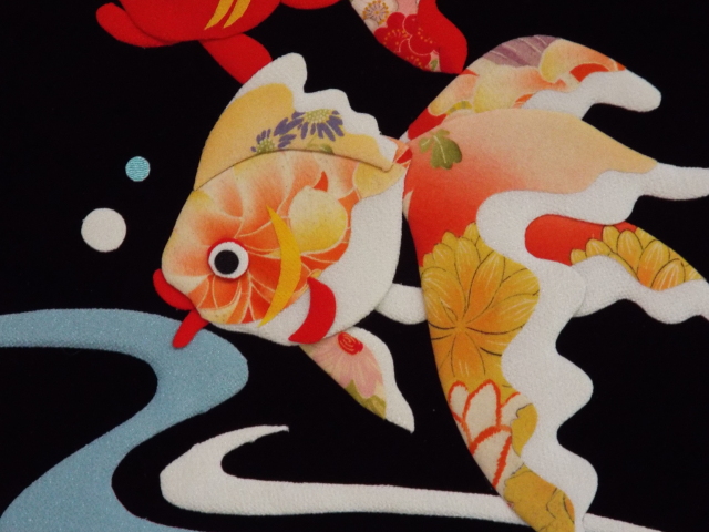 塗り板飾り【金魚】3