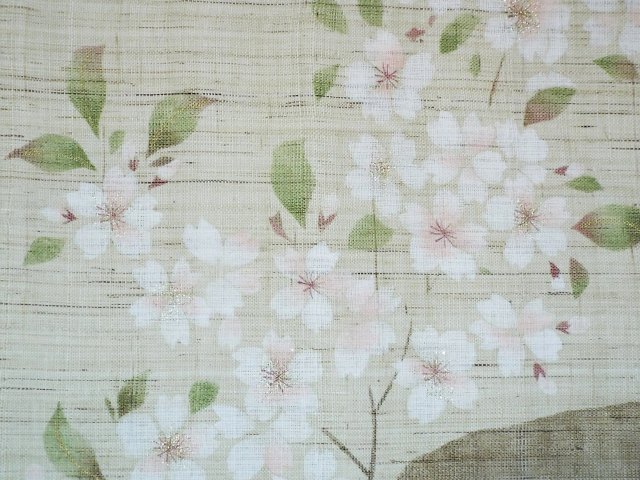 麻タペストリー 【小鳥に桜風】 『中川政七商店』 手しごと屋 彦兵衛