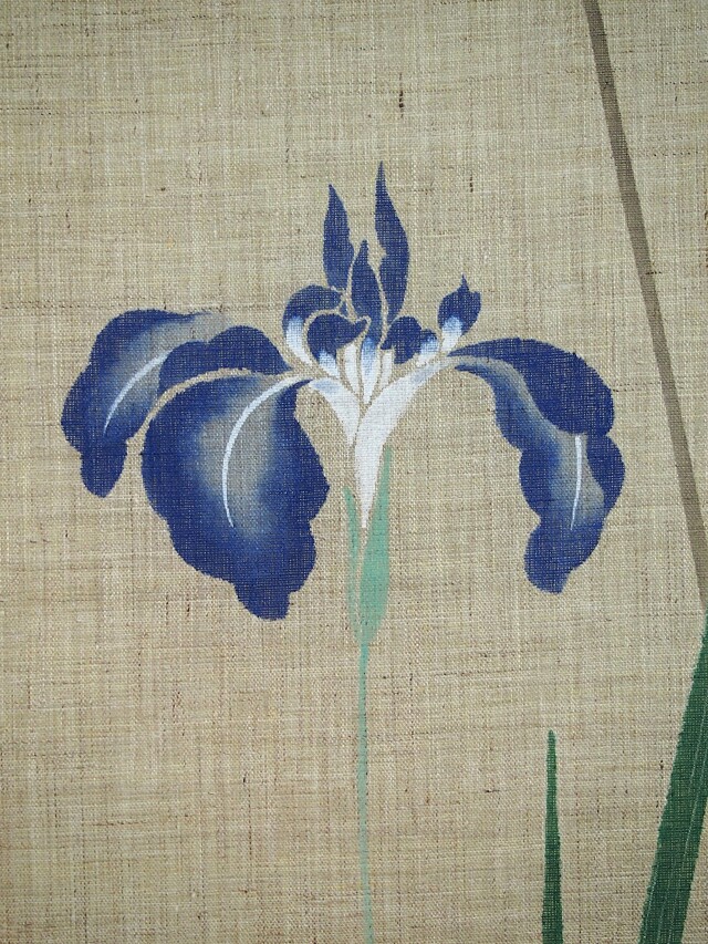 手描きタペストリー　燕子花2