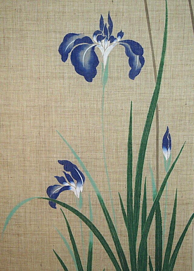 手描きタペストリー　燕子花4
